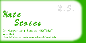 mate stoics business card